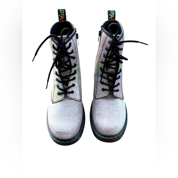 Dr Martens 1460 Pascal Multi Glitter Boots Womens 7 Rainbow Sparkle 8 eye Fairy - Picture 2 of 6